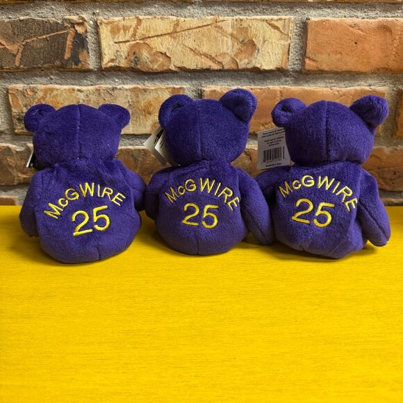 Lot of 3 Mark McGwire Salvino's Bamm Beanos Beanie Babies MLB Vintage 1998 MWT - Picture 1 of 5